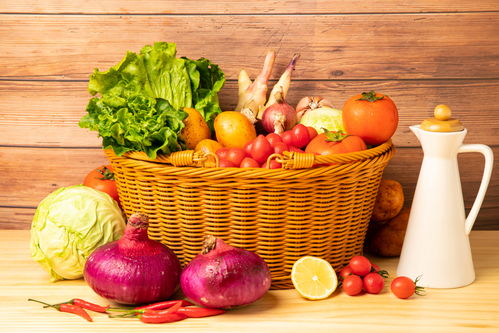 桌面美食蔬菜组合食材食品蔬菜摄影图 摄影